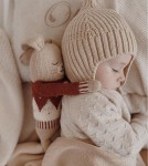 Duży dziergany królik z wełny alpaki - sienna jacquard sweater / Main Sauvage