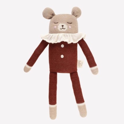 Duży dziergany miś z wełny alpaki - sienna pyjamas / Main Sauvage