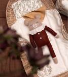 Duży dziergany miś z wełny alpaki - sienna pyjamas / Main Sauvage
