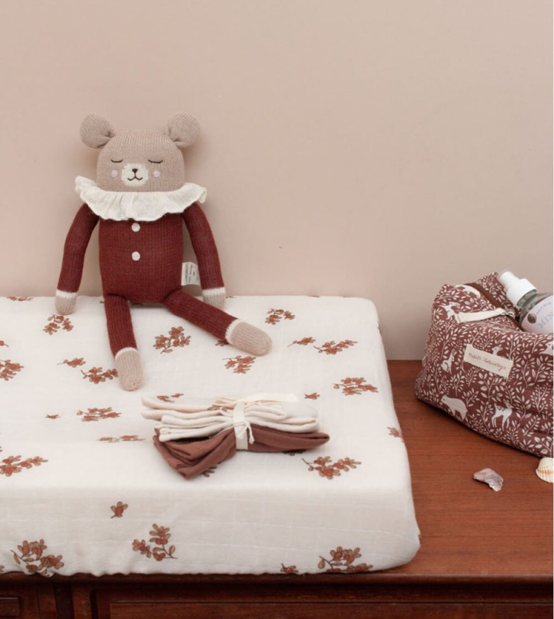 Duży dziergany miś z wełny alpaki - sienna pyjamas / Main Sauvage