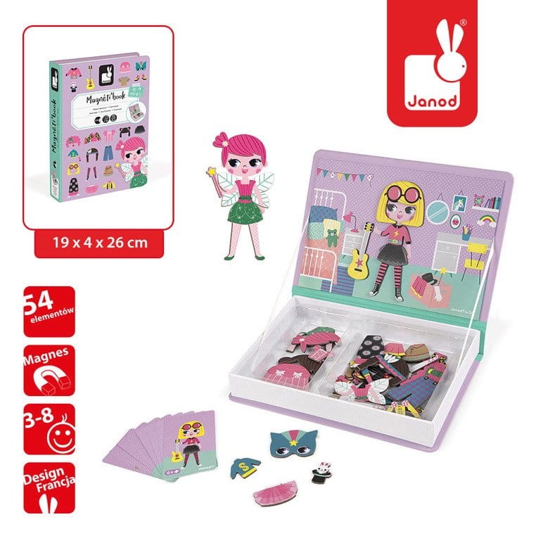 Magnetyczna układanka Kostiumy Dziewczynka Magnetibook / Janod