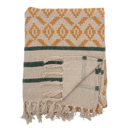 Bawełniana narzuta Fini - yellow, 160x130 cm / Bloomingville Mini