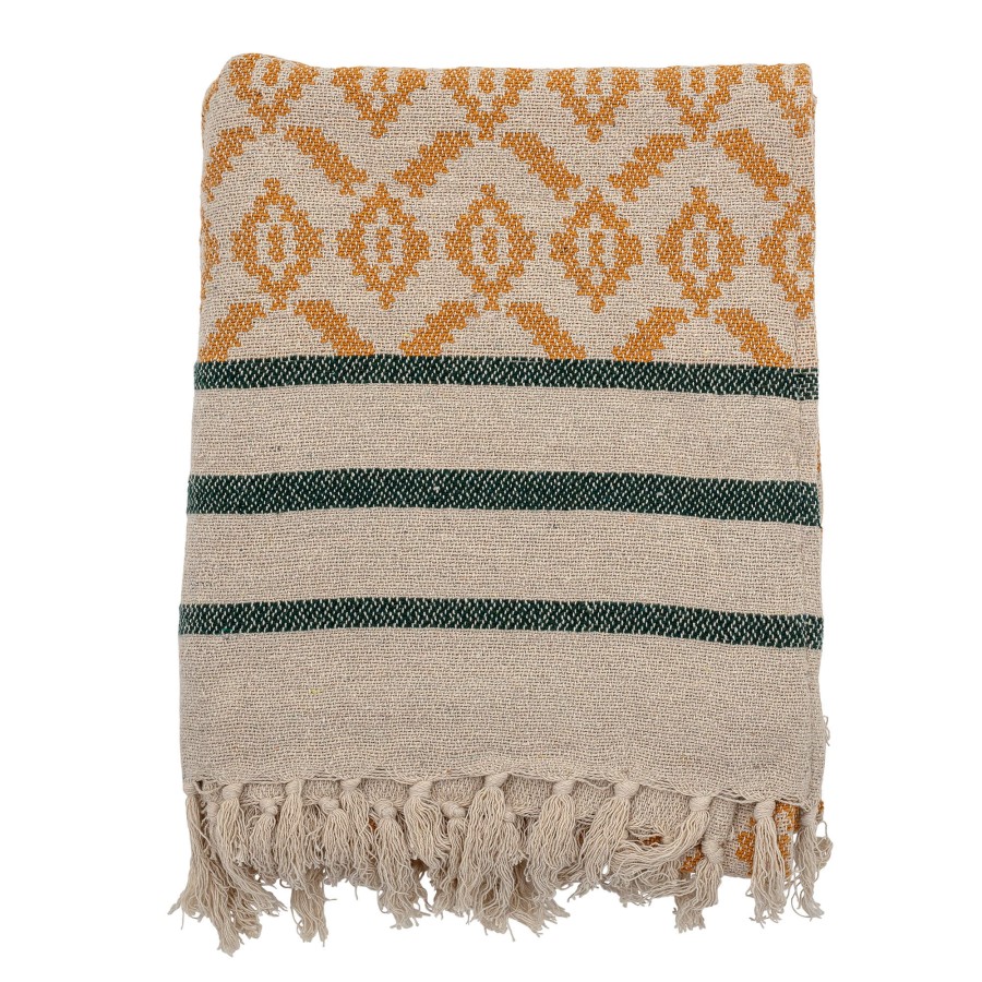 Bawełniana narzuta Fini - yellow, 160x130 cm / Bloomingville Mini