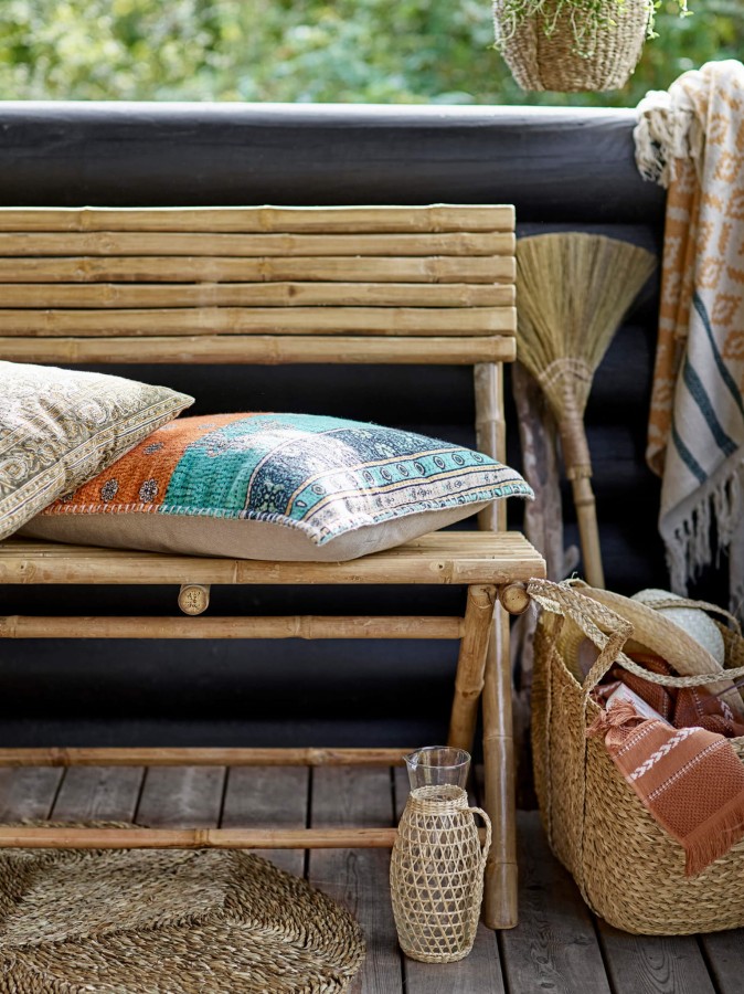 Bawełniana narzuta Fini - yellow, 160x130 cm / Bloomingville Mini