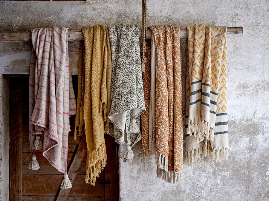 Bawełniana narzuta Fini - yellow, 160x130 cm / Bloomingville Mini