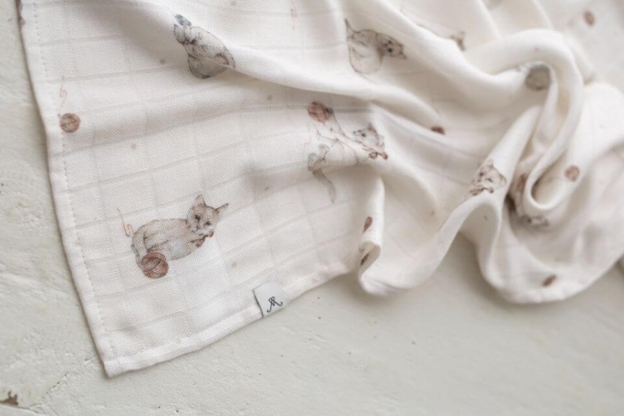 Bambusowa pieluszka muślinowa 65x65 - kittens / My Memi