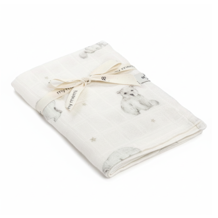Bambusowa pieluszka muślinowa 65x65 - little bears / My Memi