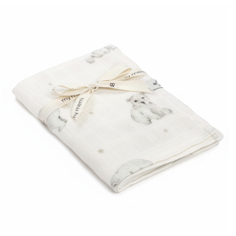 Bambusowa pieluszka muślinowa 65x65 - little bears / My Memi