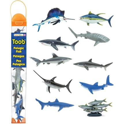 Zestaw Figurek w Tubie - Duże Ryby Pelagiczne w tym Rekiny / Safari Ltd.