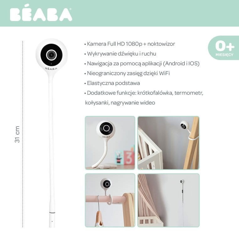 Niania elektroniczna video ZEN Connect White / Beaba