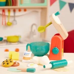 Mini Chef – Mix & Bake Playset – drewniany mikser z akcesoriami i składnikami do pieczenia ciast / B.Toys
