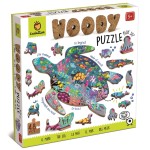 WOODY PUZZLE – drewniane puzzle konturowe – OCEAN / Ludattica