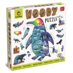 WOODY PUZZLE – drewniane puzzle konturowe – ZWIERZĘTA POLARNE / Ludattica