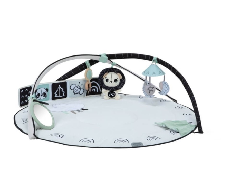 Gimnastyka, mata edukacyjna z pałąkami Decor - czarno-biała / Tiny Love