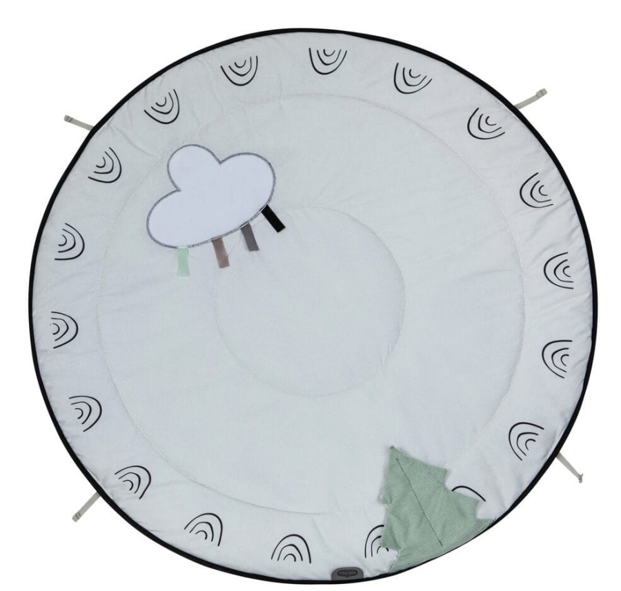 Gimnastyka, mata edukacyjna z drewnianym stojakiem Decor Luxe - czarno-biała / Tiny Love