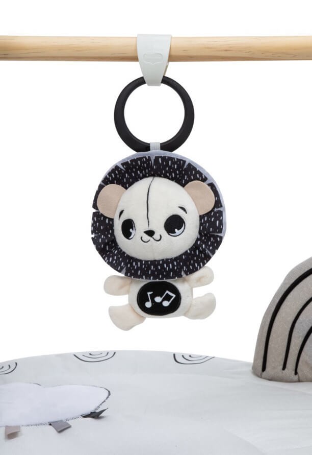 Gimnastyka, mata edukacyjna z drewnianym stojakiem Decor Luxe - czarno-biała / Tiny Love