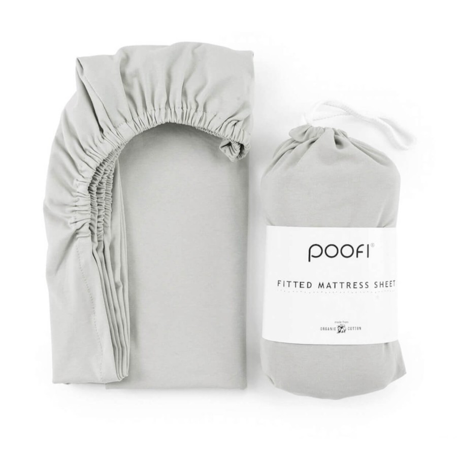 Prześcieradło Organic&Color JASNY SZARY / POOFI