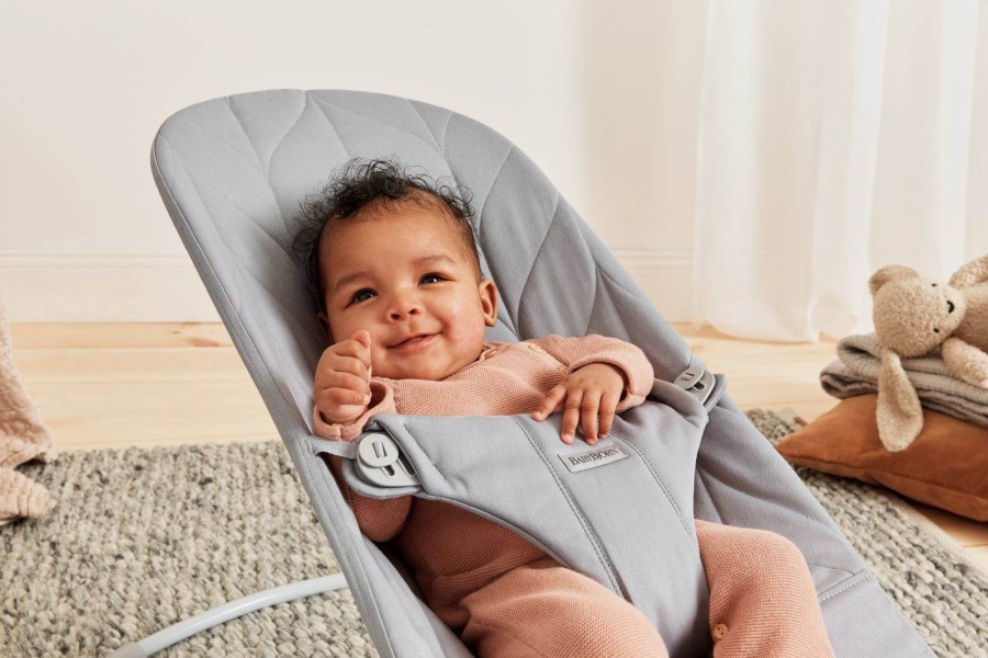 BABYBJORN - leżaczek BLISS WOVEN, Petal Quilt, Jasnoszary