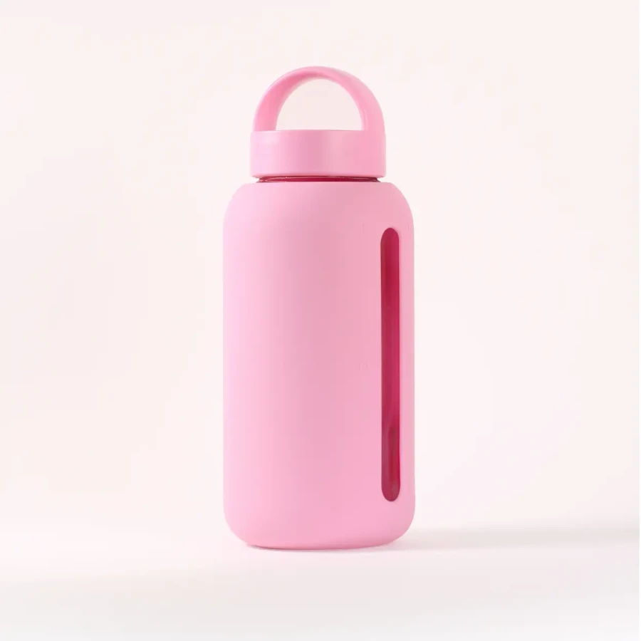 Szklana butelka do monitorowania dziennego nawodnienia Day Bottle - COTTON CANDY / BINK