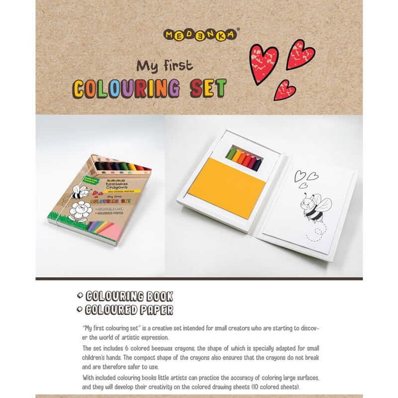 Mój pierwszy zestaw do kolorowania z kredkami z wosku pszczelego 1+ / Medenka