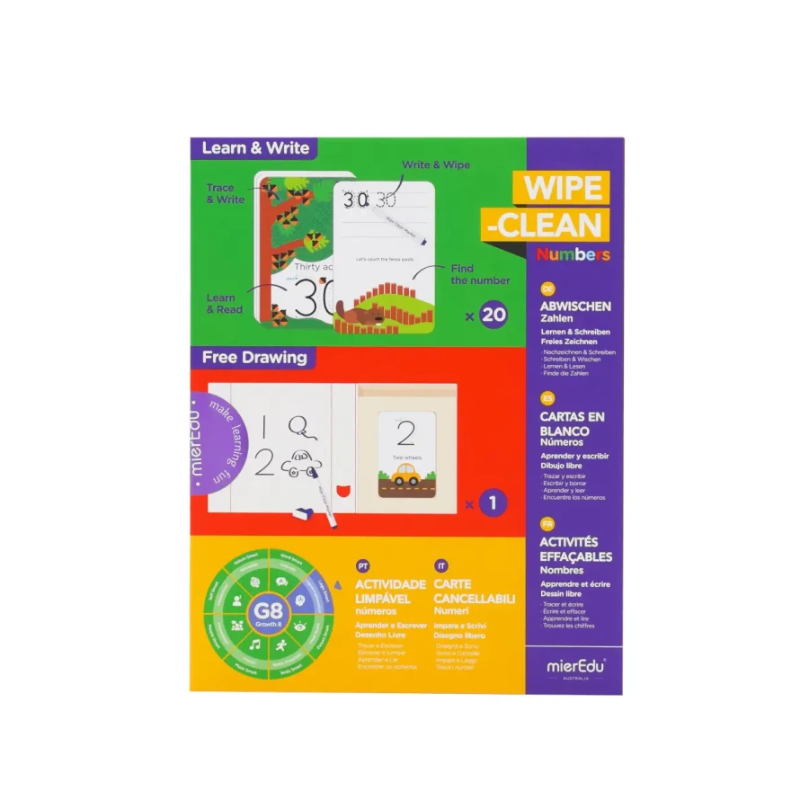 Zestaw z suchościeralnym markerem - Nauka cyferek / mierEdu