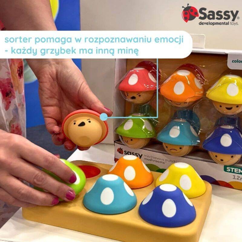 Psotne grzybki, sorter dla dzieci – zabawka edukacyjna / Sassy