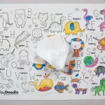 Duża Mata Silikonowa do Kolorowania A3 - Zwierzęta / HeyDoodle