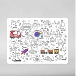 Duża Mata Silikonowa do Kolorowania A3 - Pojazdy / HeyDoodle