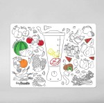 Duża Mata Silikonowa do Kolorowania A3 - Owoce i Warzywa / HeyDoodle