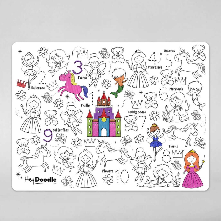 Duża Mata Silikonowa do Kolorowania A3 - Bajkowe Królestwo / HeyDoodle