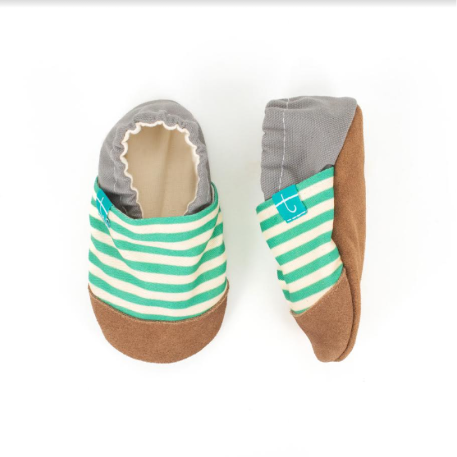 Kapcie do domu, żłobka, przedszkola - Green Stripes / TITOT