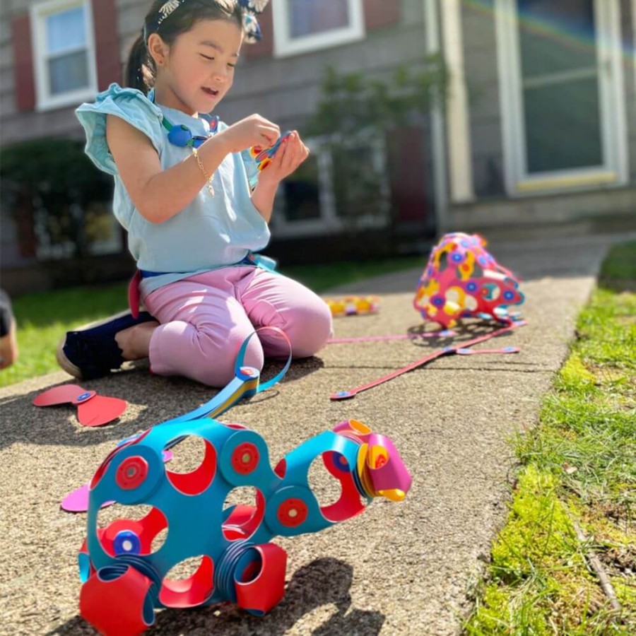 Układanka magnetyczna CLIXO Crew Pack, żółto-różowa