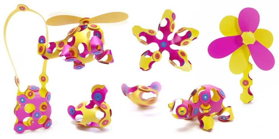 Układanka magnetyczna CLIXO Crew Pack, żółto-różowa