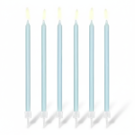 Świeczki urodzinowe gładkie, 14cm - jasny niebieski / PartyDeco