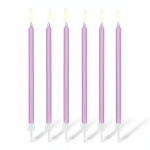Świeczki urodzinowe gładkie, 14cm - jasny liliowy / PartyDeco