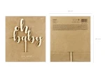 Topper drewniany Oh baby, 17cm / PartyDeco