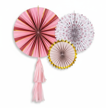 Rozety dekoracyjne Kwiaty, 26-43 cm/ PartyDeco