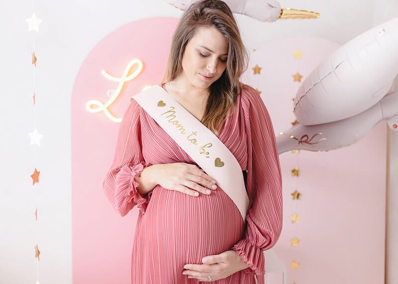 Szarfa Mom to be - blady róż / PartyDeco