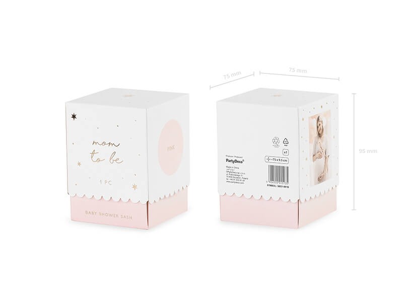 Szarfa Mom to be - blady róż / PartyDeco