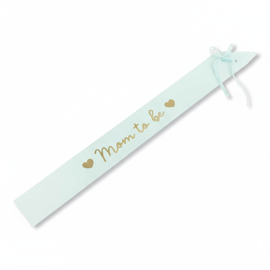 Szarfa Mom to be - jasny tiffany blue / PartyDeco