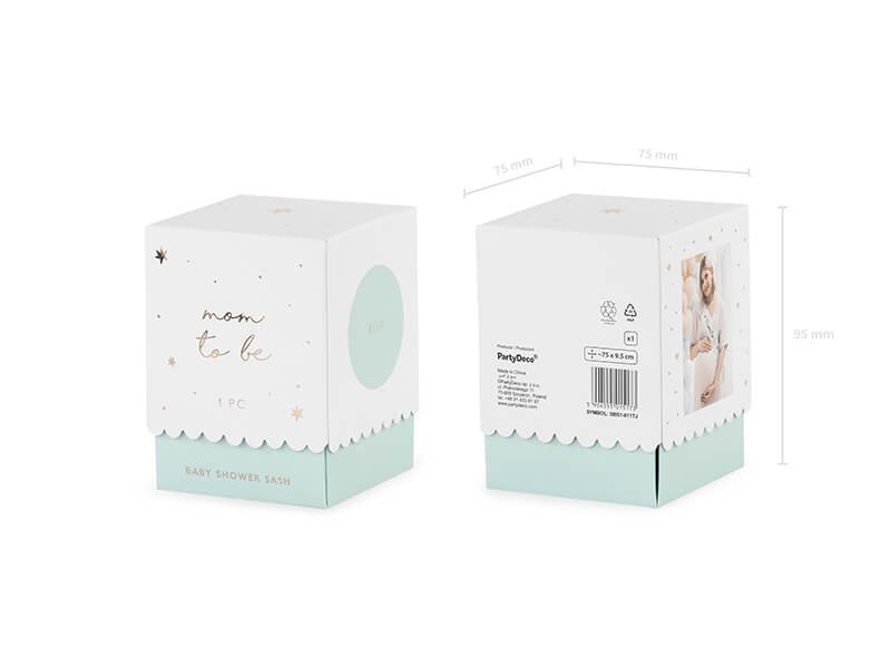 Szarfa Mom to be - jasny tiffany blue / PartyDeco
