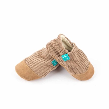 Kapcie do domu, żłobka, przedszkola - Cuddly Beige, sztruks / TITOT