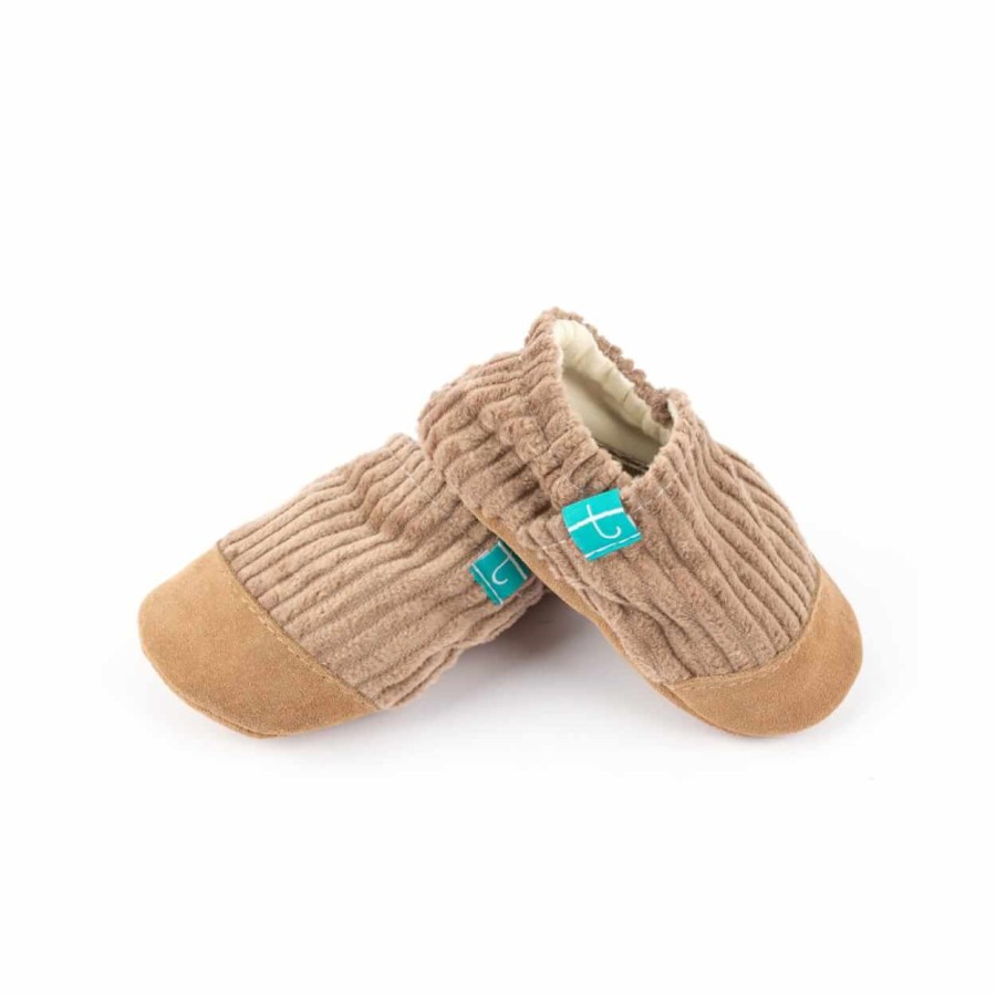 Kapcie do domu, żłobka, przedszkola - Cuddly Beige, sztruks / TITOT