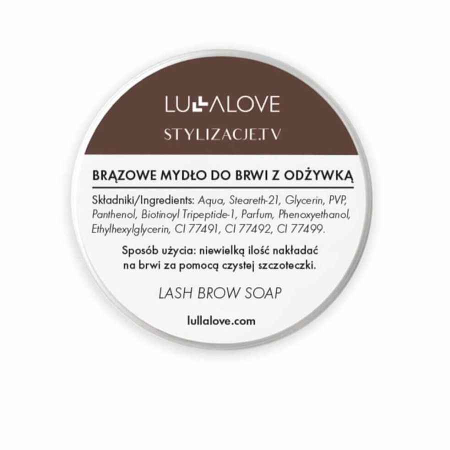 Brązowe mydło do stylizacji brwi z odżywką x Stylizacje, 30ml / Lullalove