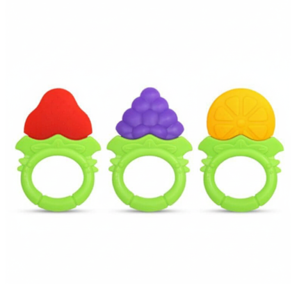 Gryzaki silikonowe - Owoce, 3 szt./ RaZbaby