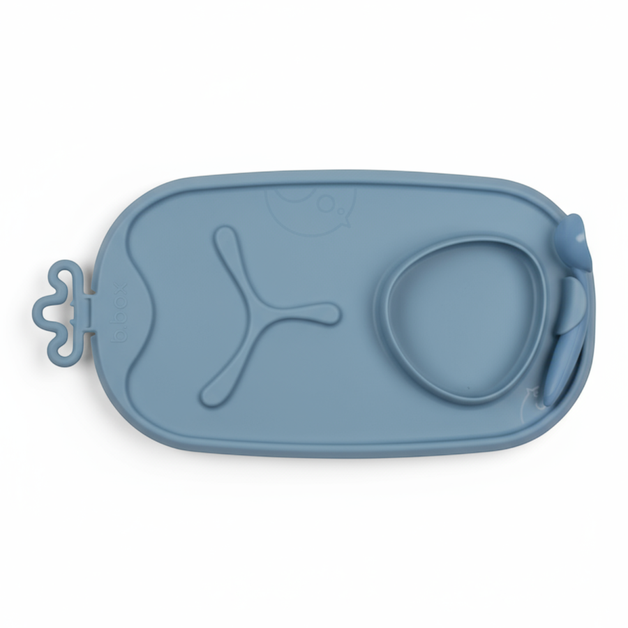 Zwijana mata BLW do nauki samodzielnego jedzenia - błękit / b.box roll + go