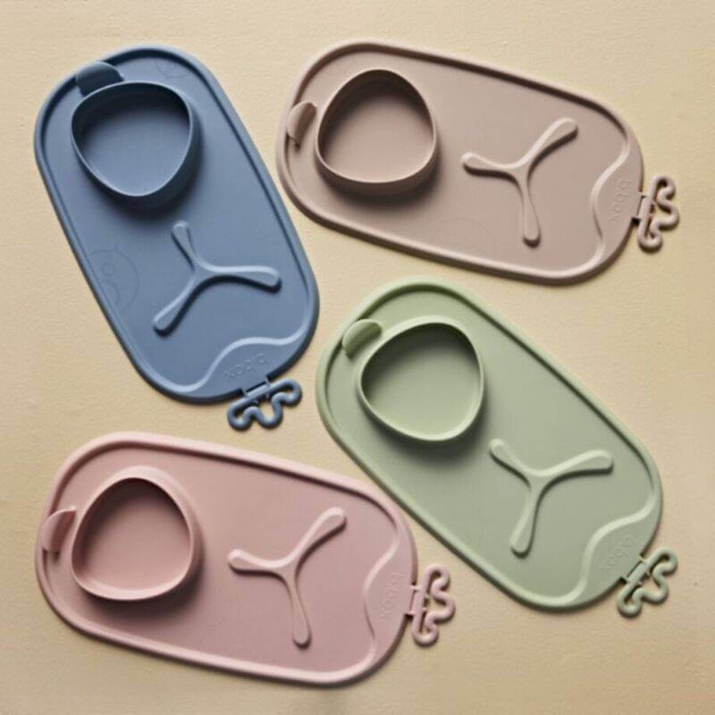 Zwijana mata BLW do nauki samodzielnego jedzenia - błękit / b.box roll + go