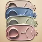 Zwijana mata BLW do nauki samodzielnego jedzenia - błękit / b.box roll + go