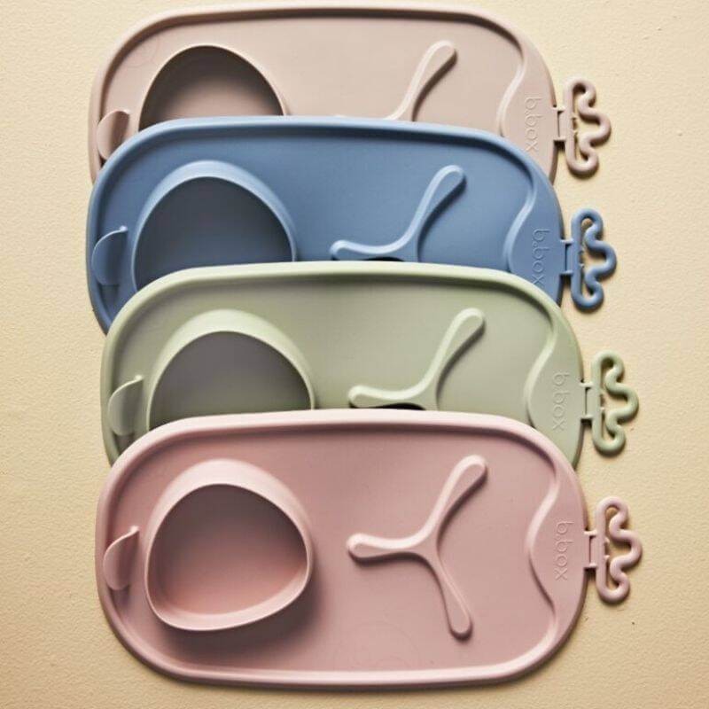 Zwijana mata BLW do nauki samodzielnego jedzenia - błękit / b.box roll + go