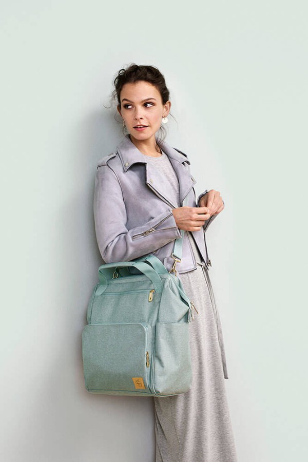 Plecak dla mam z akcesoriami Goldie Backpack Mint / Lassig Glam Label